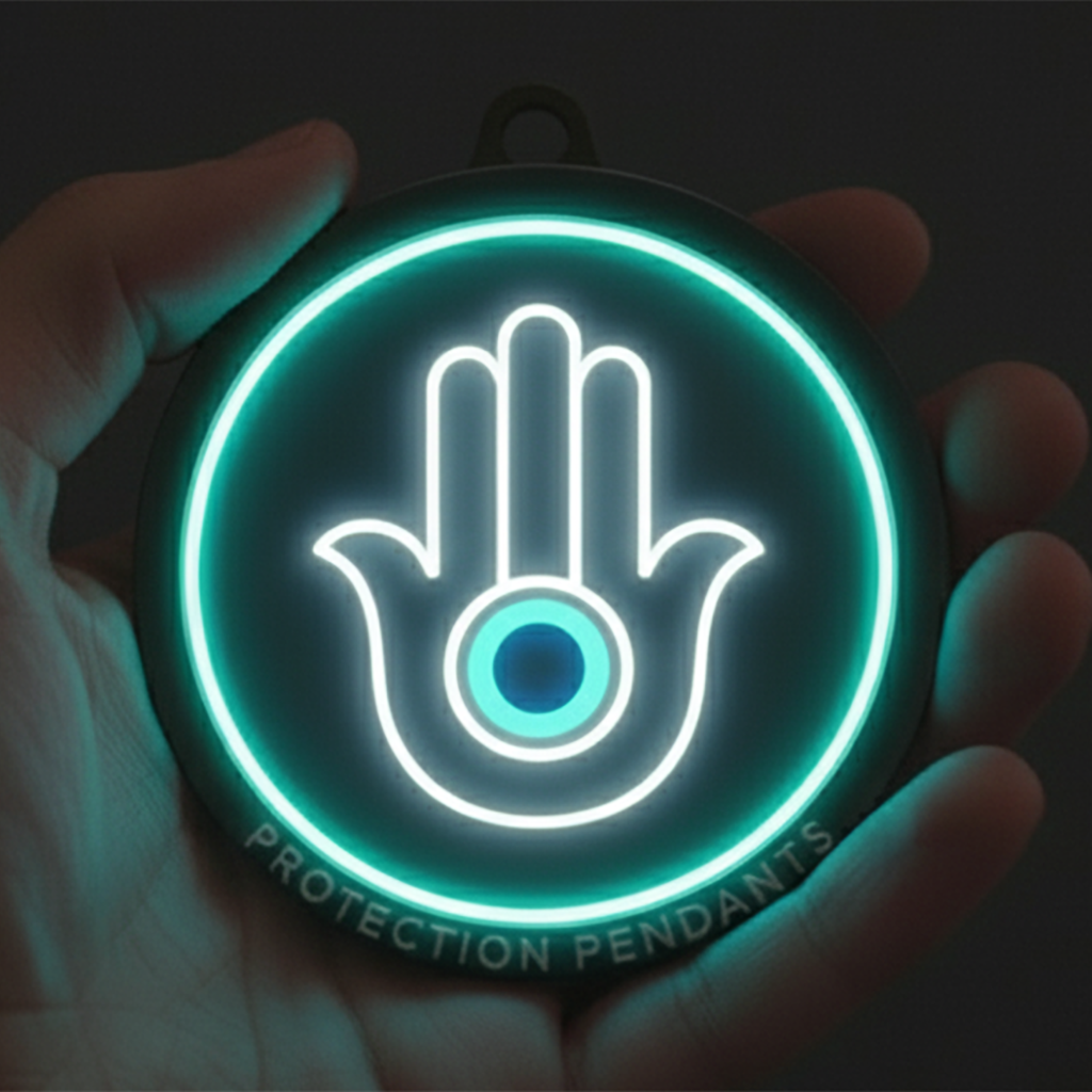 EVIL EYE / HAND OF HAMSA - LED PROTECTION PENDANT